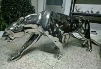 抽象獵豹雕塑，戶外動物雕塑，鏡面工藝