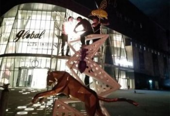 仿真獵豹雕塑，歐式動物雕塑，仿古擺件