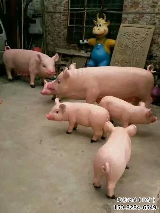 戶外野豬雕塑，動物仿真雕塑，彩繪主題