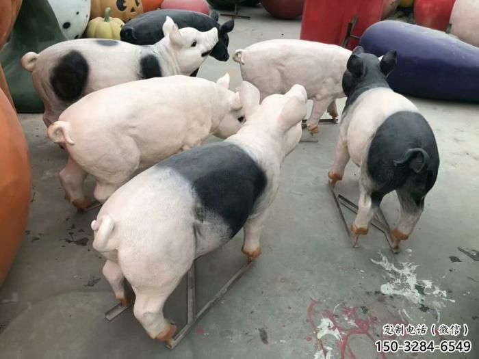 農村野豬雕塑，動物裝飾雕塑，抽象效果