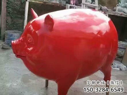 野豬彩繪雕塑，動(dòng)物仿真雕塑，公園廣場(chǎng)擺件