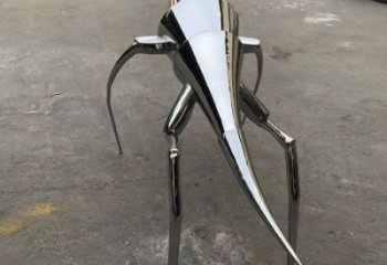 戶外仿真蝗蟲雕塑，鏡面拋光雕塑，昆蟲主題