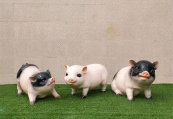 抽象野豬雕塑，動(dòng)物景觀雕塑，彩繪題材