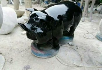 景區野豬雕塑，動物小品雕塑，仿真彩繪擺件