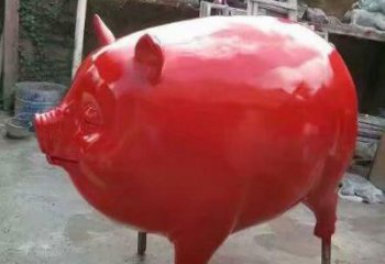 野豬彩繪雕塑，動物仿真雕塑，公園廣場擺件