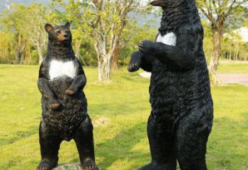 小區黑熊雕塑廠家，美陳動物雕塑，抽象效果