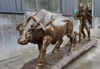 老牛離地雕塑，動物仿古雕塑，仿銅工藝