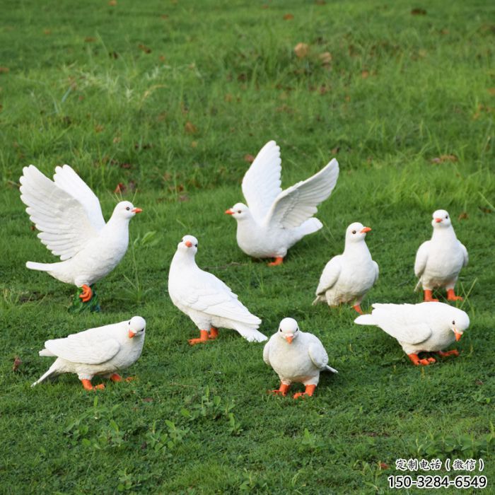 鴿子雕塑，鍍銅鳥類雕塑，鏡面工藝