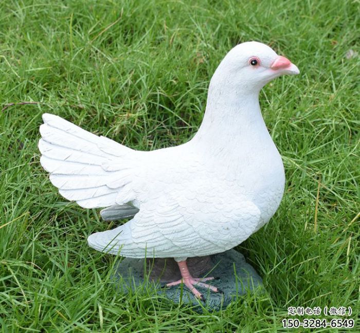 園林鴿子雕塑，噴漆仿真雕塑，彩繪形式