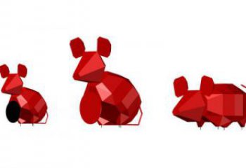 城市老鼠雕塑，彩繪動物雕塑，仿真效果