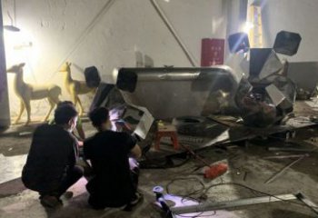 廣場老鼠雕塑，仿真動物雕塑，烤漆制造