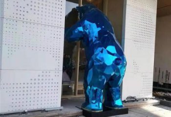 城市狗熊雕塑，彩繪雕塑，仿真效果
