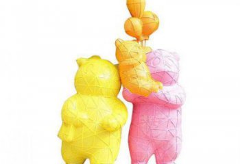 彩繪狗熊雕塑，仿真動物雕塑，噴漆工藝