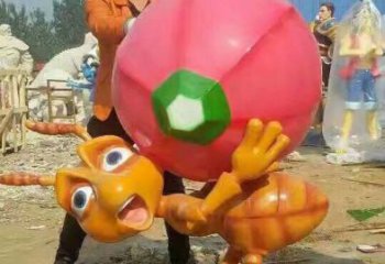 步行街蟲子雕塑，彩繪動(dòng)物雕塑，仿真方式