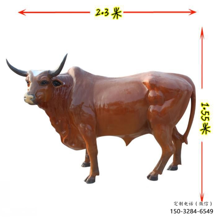 景觀黃牛雕塑廠家，園林動物擺件，仿真彩繪工藝