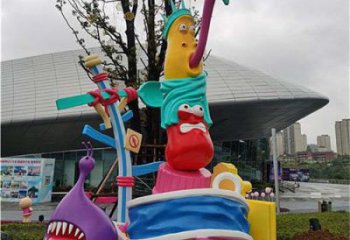 街道蟲子雕塑，動漫美陳雕塑，彩繪效果