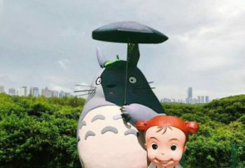 廣場龍貓雕塑，卡通美陳雕塑，抽象效果