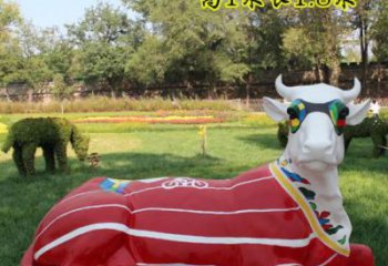 抽象公牛雕塑廠家 店門口彩繪雕塑 步行街擺件