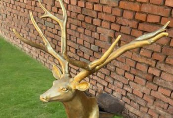 街頭馴鹿雕塑，廣場(chǎng)擺放雕塑，仿古擺件