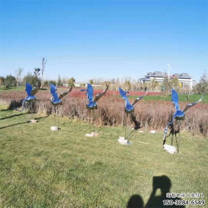 廣場(chǎng)白鶴雕塑廠家 公園仿真雕塑 抽象擺件