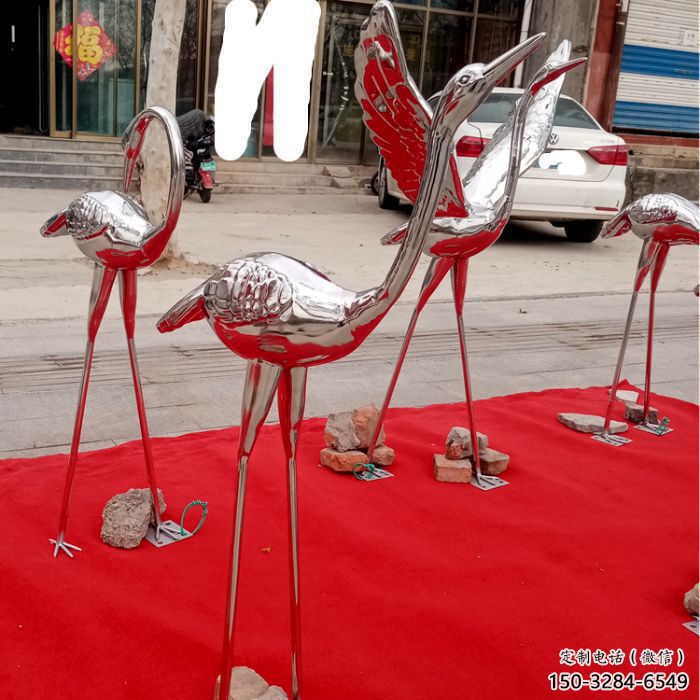 商業街白鶴雕塑廠家 售樓處雕塑 動物擺件