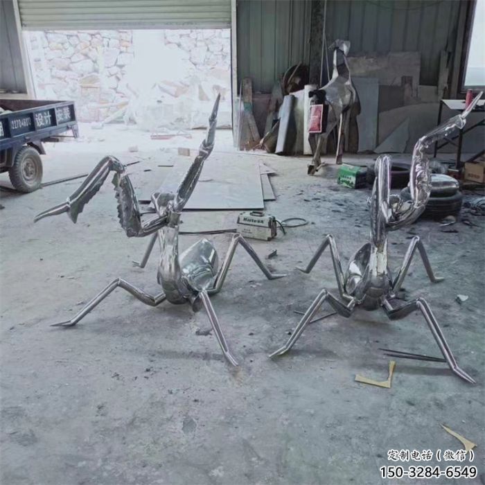 廣場螳螂雕塑制造商 公園仿真雕塑 抽象擺件