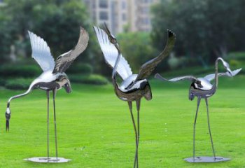 創意白鶴雕塑廠家 步行街店門口雕塑 影視劇小品