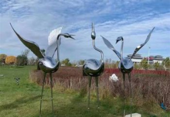 大型白鶴雕塑生產商 商業街廣場雕塑 古銅色擺件