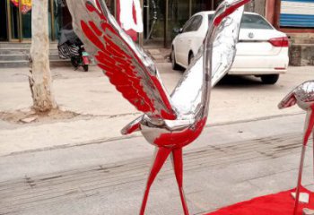 店門口白鶴雕塑廠家 創意景觀雕塑 仿真擺件