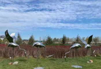 風景區白鶴雕塑廠家 售樓處廣場雕塑 仿古擺件