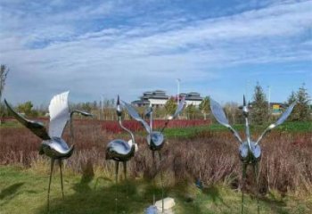 公園白鶴雕塑廠家 酒店門口雕塑 彩繪擺件