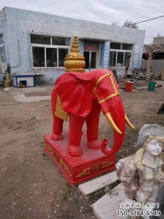擺件大象雕塑，室外雕塑，玻璃鋼大象雕塑供應商