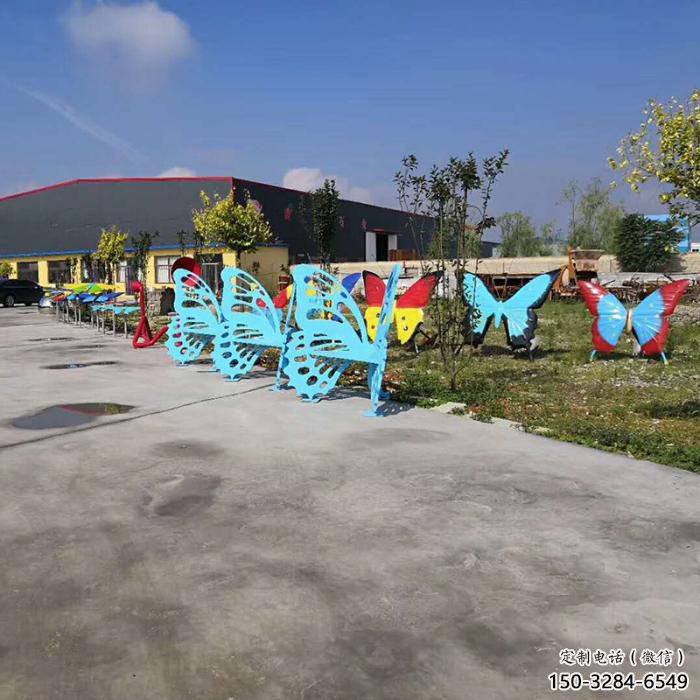 蝴蝶坐凳雕塑定制，戶外美陳藝術擺件