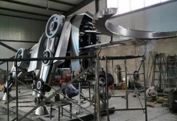 機甲動漫大象雕塑