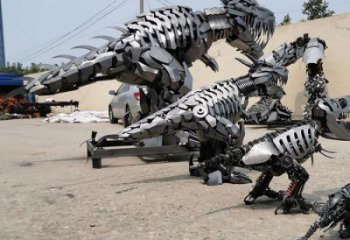機(jī)甲卡通恐龍雕塑