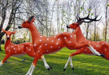 梅花鹿雕塑點(diǎn)擊，景觀(guān)雕塑，玻璃鋼梅花鹿雕塑供求