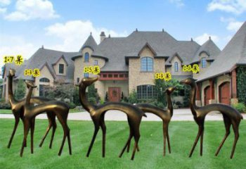 中式小鹿雕塑批發，廣場系列，商場仿銅小鹿雕塑供需