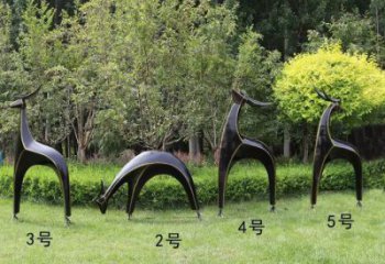 小鹿雕塑批發，幾何動物雕塑，抽象小鹿雕塑標準