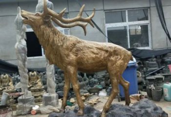 銅小鹿雕塑選用，透雕系列，現代小鹿銅雕塑優價