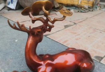 景區(qū)馴鹿雕塑，公園動物雕塑，仿真動物擺件