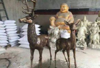 農(nóng)村馴鹿雕塑，鏤空海洋雕塑，抽象效果