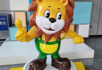 動漫獅子雕塑，卡通吉祥物雕塑小品