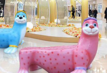 犀牛坐凳雕塑，美陳景觀雕塑，抽象效果