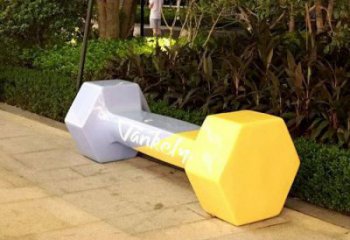 啞鈴坐凳雕塑，公園景觀美陳雕塑