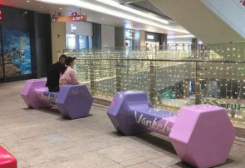 坐凳雕塑，休憩景觀小品，啞鈴坐凳雕塑廠家