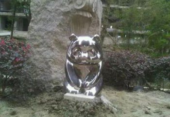 三明熊貓雕塑服務商，動物美陳雕塑，不銹鋼熊貓雕塑廠家