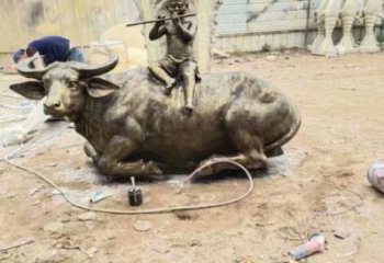 定西庭院牧童雕塑