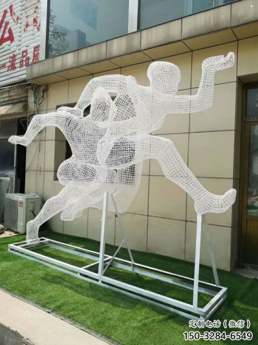 臨夏鏤空健兒雕塑制造，校園雕塑，金屬鐵藝人物雕塑展品