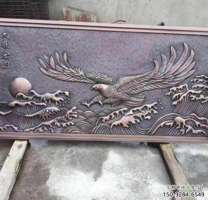 云浮老鷹浮雕訂做，景區(qū)雕塑，鍛銅動(dòng)物浮雕定價(jià)