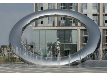 道外小區(qū)圓環(huán)雕塑，水簾噴泉雕塑，水景藝術效果